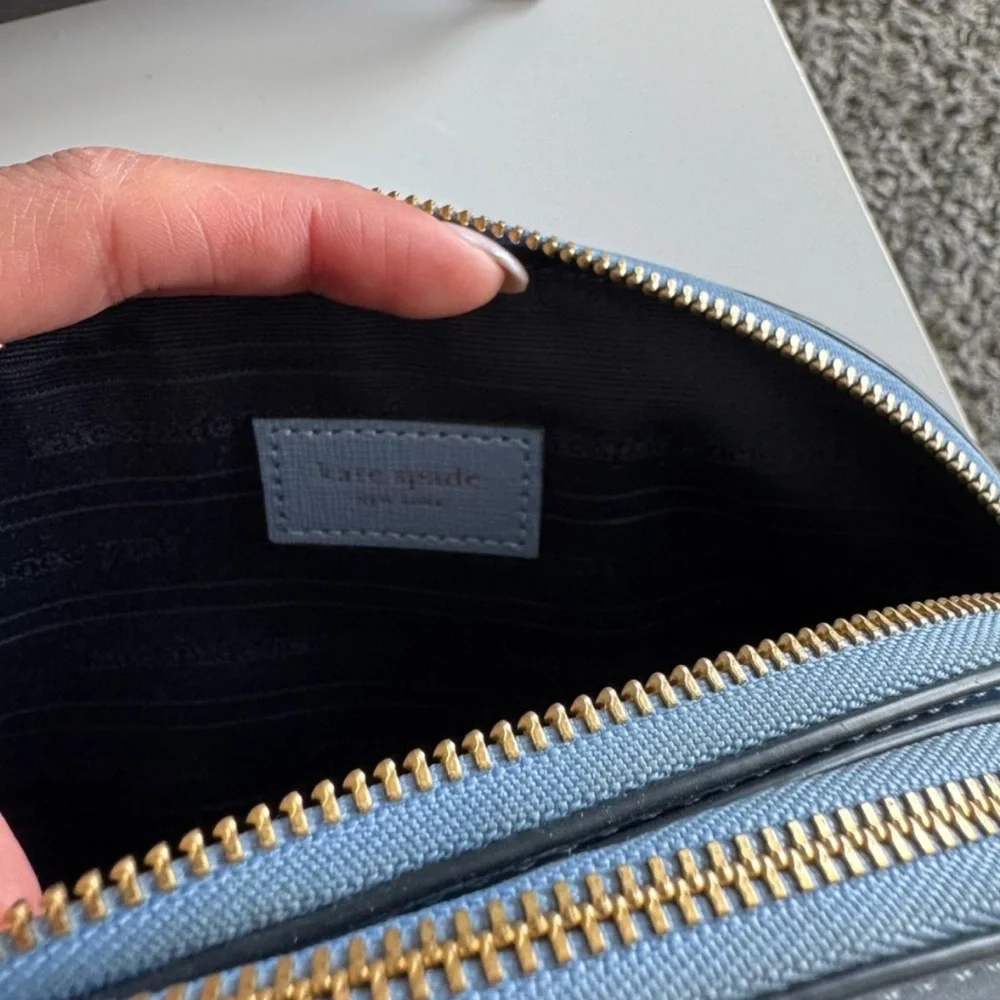 Kate Spade Blue Dome Crossbody Bag with Gold Chain